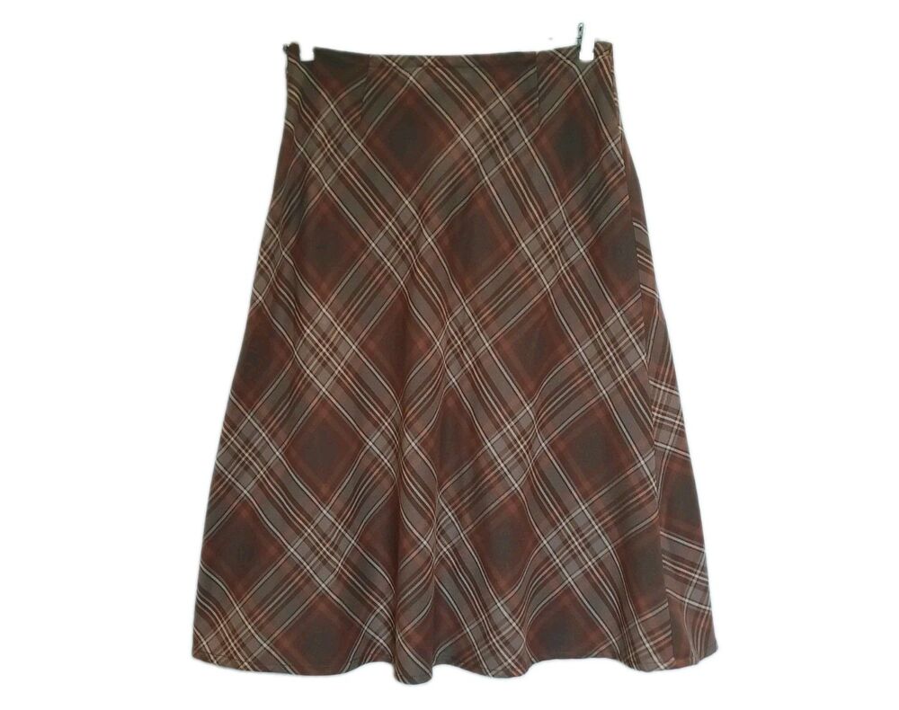 croft & barrow Brown Plaid A-Line Skirt - Picture 2 of 3